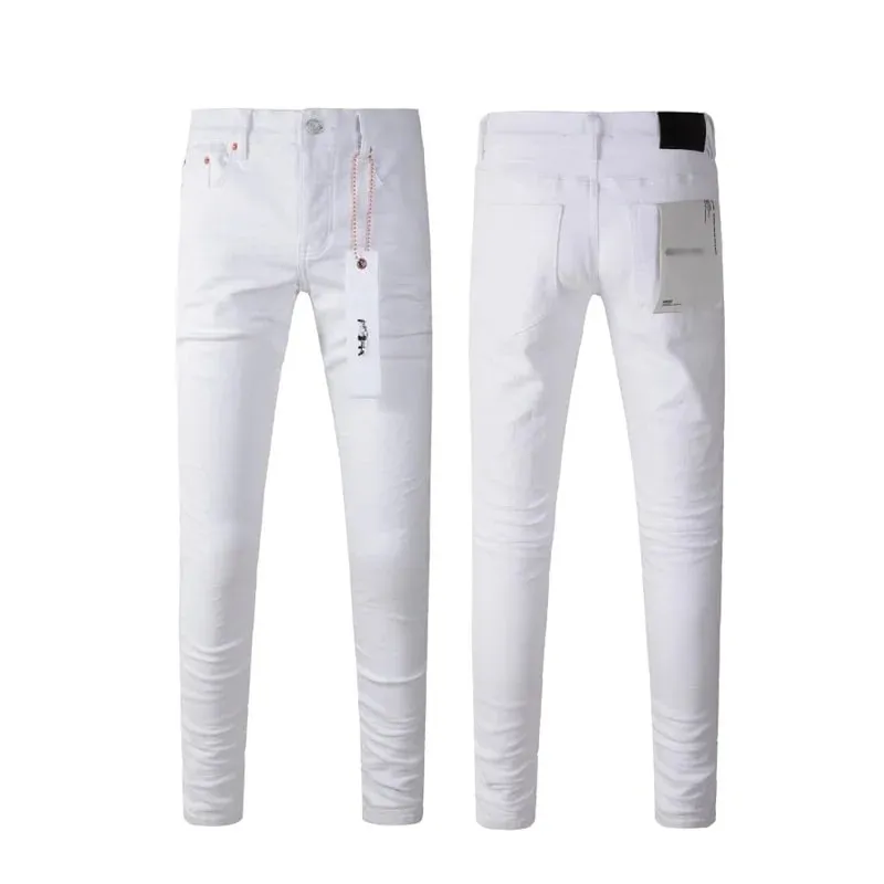 Spring New Men's White Skinny Jeans High Quality Slim Fit Trousers Streetwear Hip Hop Style Casual Fashion Stretch Denim Pants