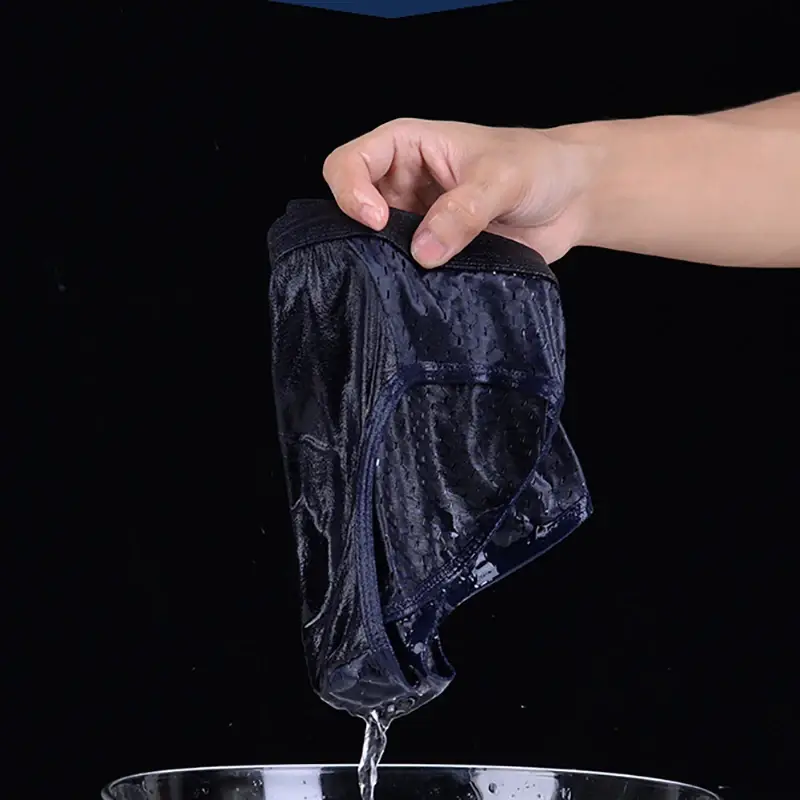 Men Underwear Male Thin Breathable Triangle Panties for Men's Ice Silk Briefs Mesh Sexy Square Corner Pants for men's Shorts