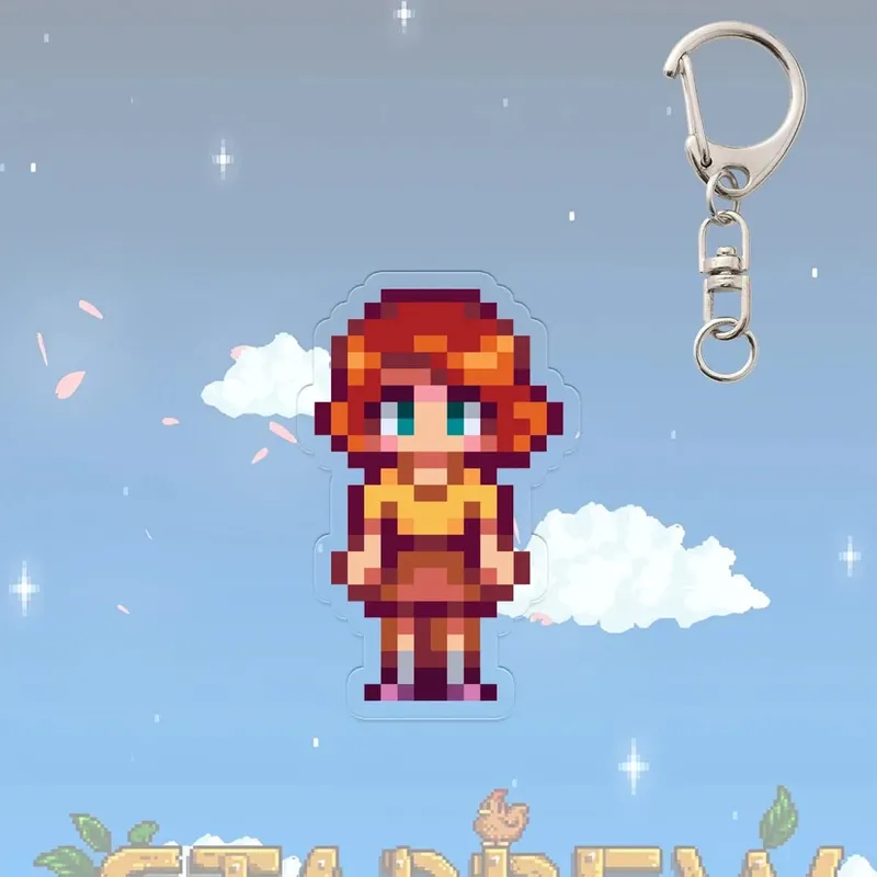 Alex Stardew Valley Schlüsselanhänger Elliott Spielfigur Anime Cartoon Cosplay Requisiten Haley Emily Pixel Student Kawaii Geburtstagsgeschenk