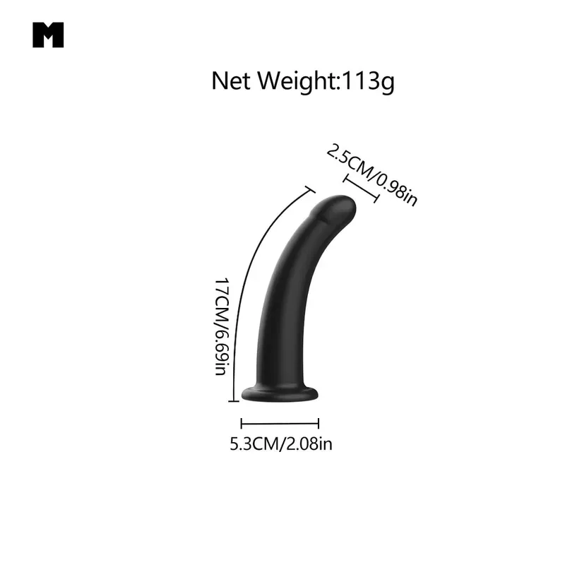 Adjustable Silicone Strap On Dildo Harness with Strong Suction Cup Slim Curved Pegging Dildo Wearable Sex Toy for Women Men Cou
