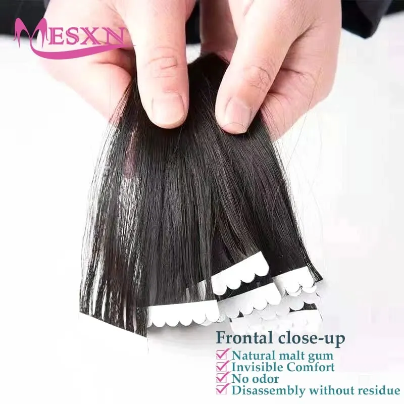 Mini Tape In Human Hair Extensions Real Natural Hair Extension Straight 16"-26" Black Brown Blonde Invisible Tape In For Salon