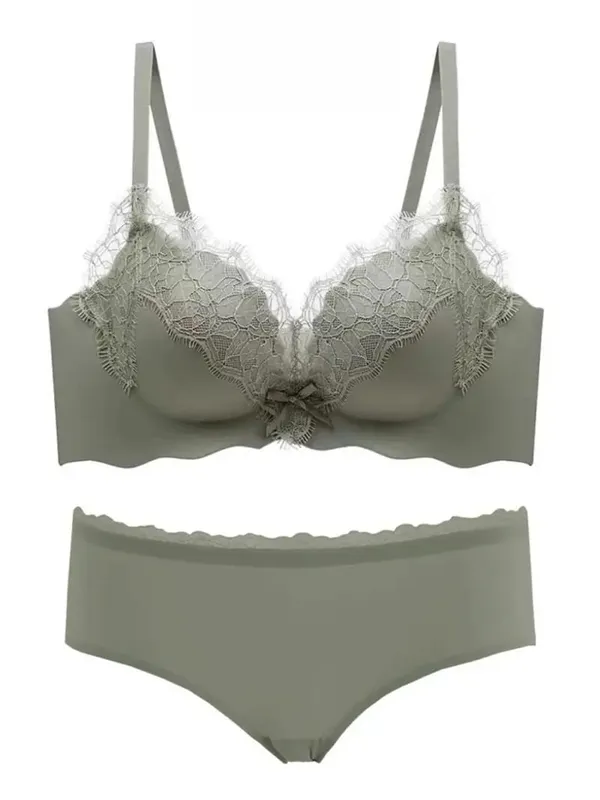 New Pure Desire Lace Lingerie Set Women Thick Padded Push Up Bra Small Bust Lift A to C Cup Underwear Intimates Daily Wear 32-38 — image 13