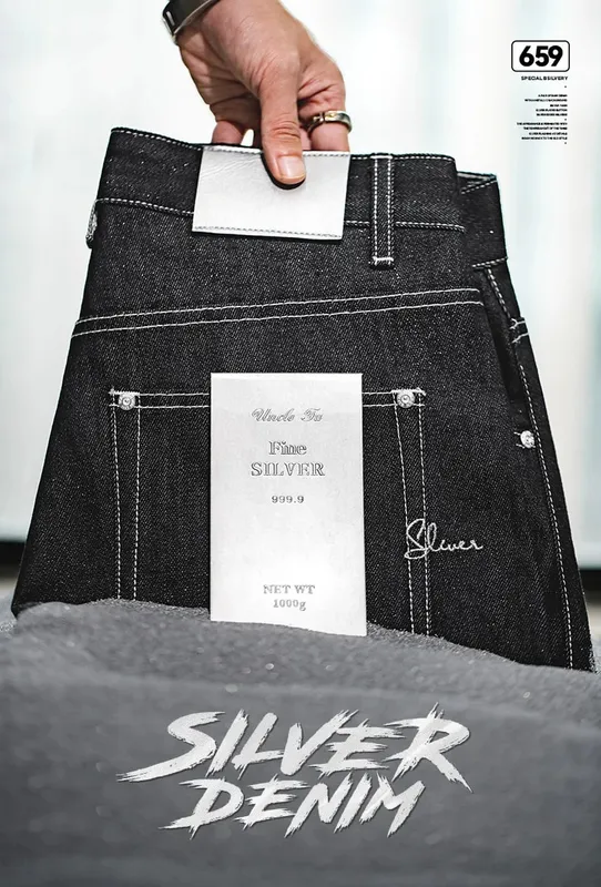 Maden Vintage 13OZ Sliver Denim Jeans para sa Mga Lalaki Selvedge Raw Denim Autumn Mid-waisted Straight Pants Panlalaking Seryoso na Pantalon