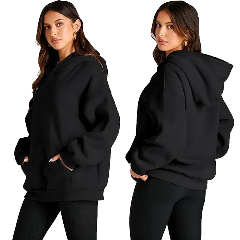 Sudaderas con capucha de gran tamaño para mujer, estampado personalizado, manga larga, holgada, con hombros caídos, jerséis, diseño artesanal
