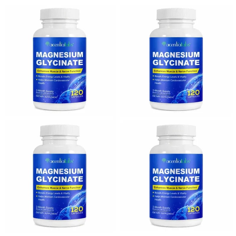 Acentiallabs Magnesium Glycinate 120 Kapsul - Vegetarian Organik Murni Mendukung Kesehatan Tulang Dukungan Tidur & Saraf Otot
