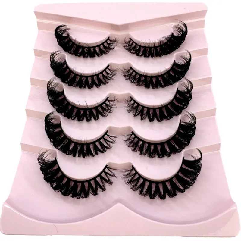 New Cat Eye Lashes 5/7/10 pairs 3D Faux Mink Eyelashes Winged Fluffy Fake Lashes Soft Natural long Full Strip Lash Make