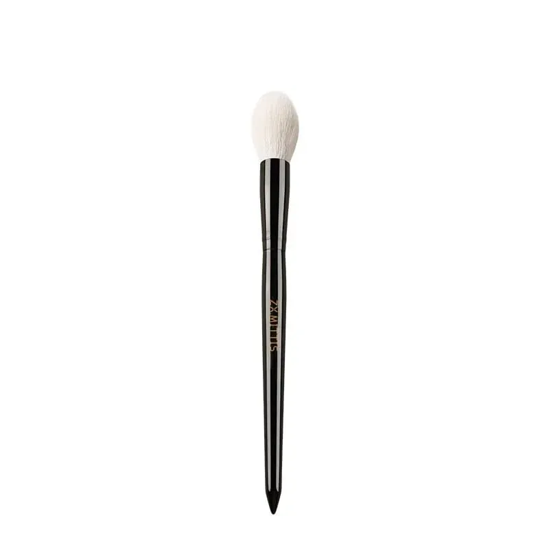 Las brochas de maquillaje originales de lujo naturales de punta larga de pelo de cabra con mango negro Kit de herramientas cosméticas para rubor en polvo resaltar sombra