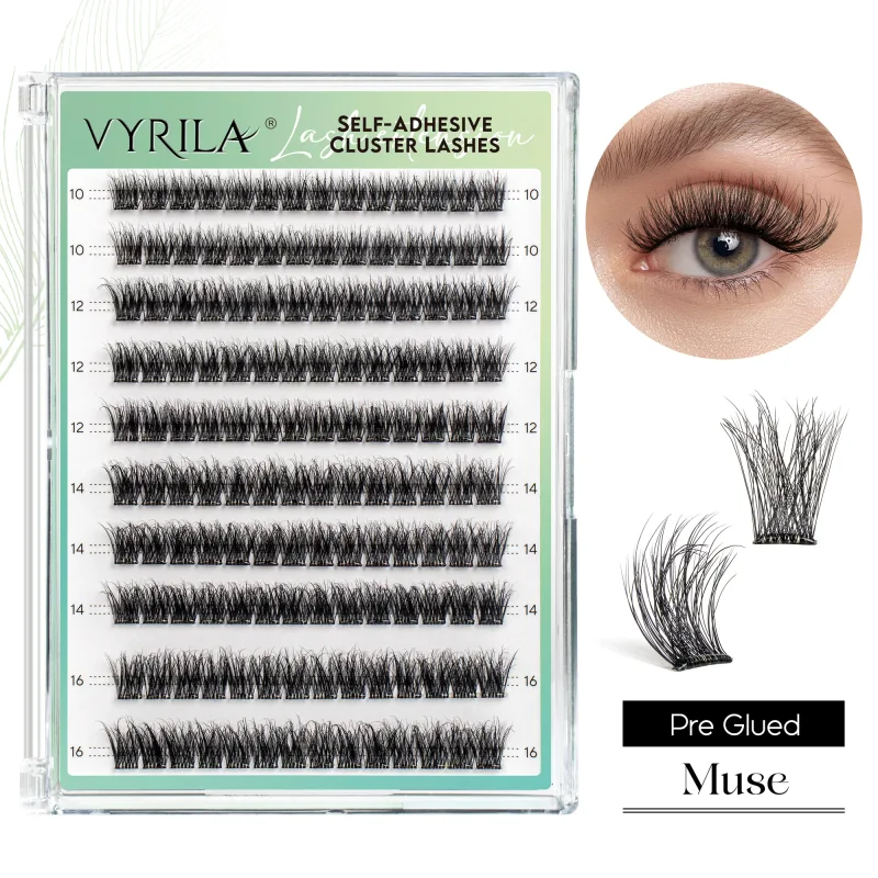 Self Adhesive Eyelashes No Glue Needed Lashes 10‑16mm Pre Glued Cluster Lashes D Curl Soft Natural Press on Lashes