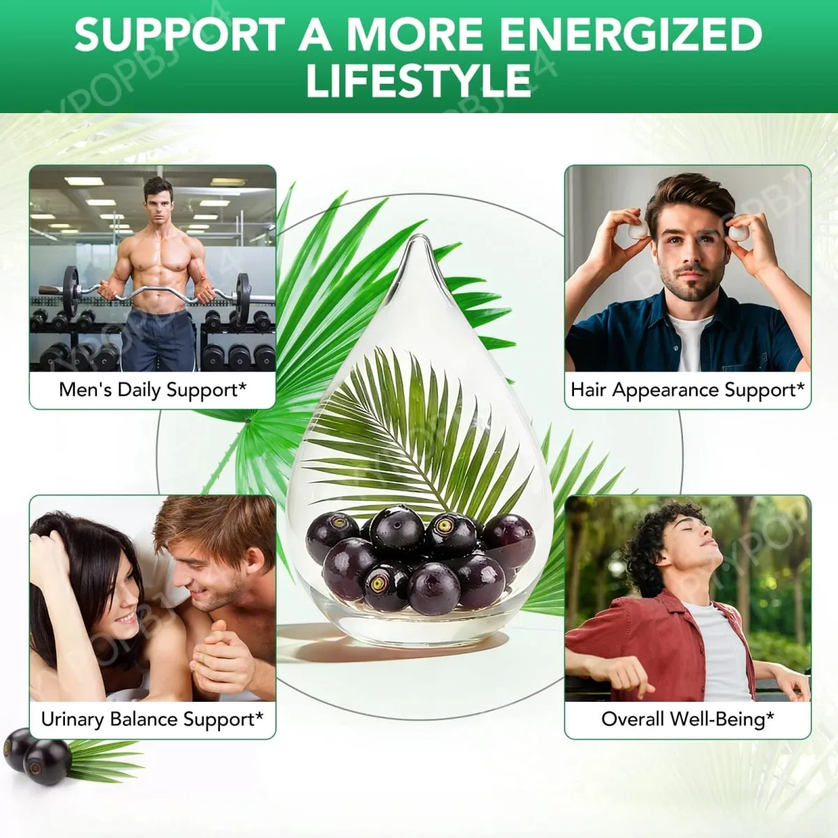Itawel Saw Palmetto Liquid Drops Prostate Health Support Urinary Function Support GMO Free Paraben Free Sugar Free Vegan 60 ML