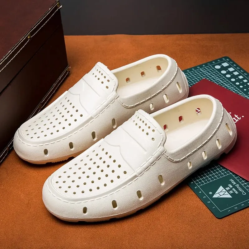 Men's Comfortable Loafers Shoes Leather Shoes Non Slip Driving Shoes Casual Shoes Eva Slippers Non-slip Shoes Big Size 46