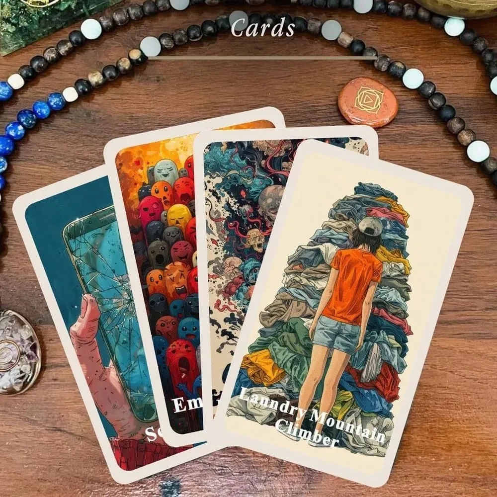 Modern Life Oracle Cards Set 13x8cm 47 Practical Wisdom Cards for Daily Chaos Management Humorous Insightful Card Deck