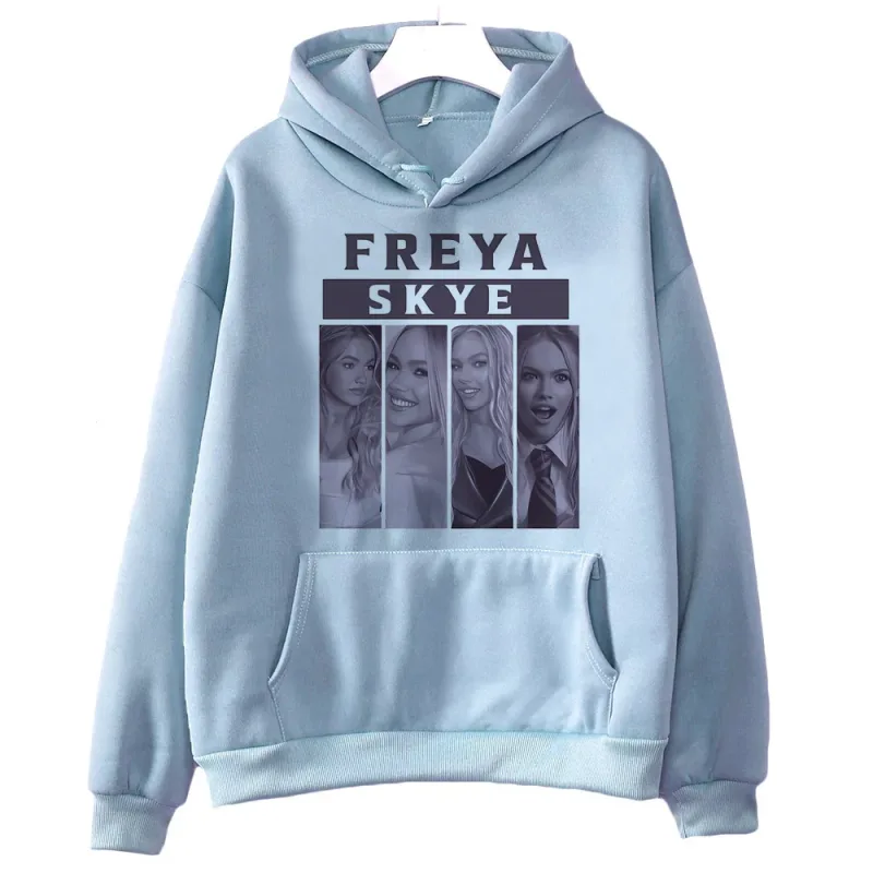 Freya Skye 2000s fashion hooded sweatshirt - Women's loose fit - Men's version. Cutecore. Suitable for both men and women.