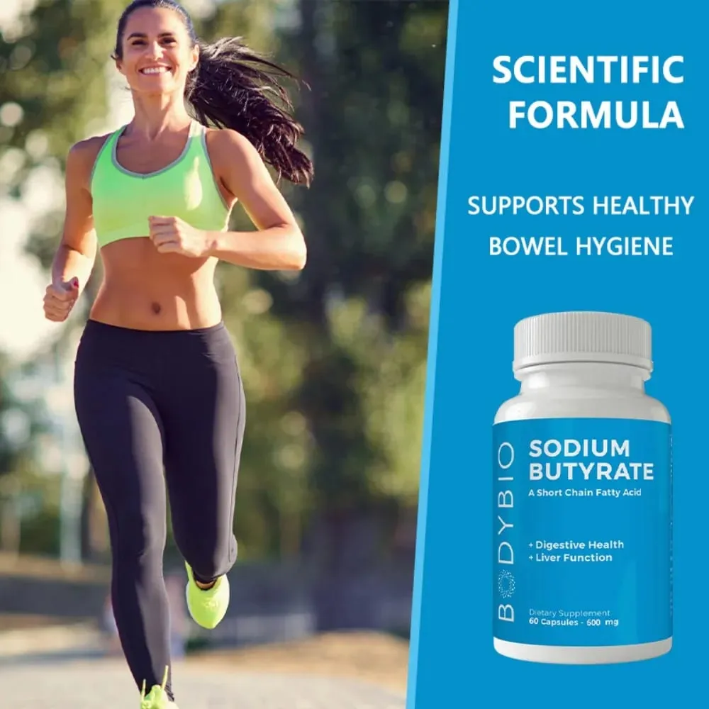 Sodium Butyrate Supplement Capsules for Digestion Health Supportloat Gas & Constipation Relief 120 Capsules