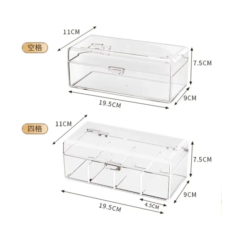 Stackable Acrylic Makeup Brushes Storage Box with Lid Clear Makeup Sponges Organizer Dustproof Cosmetic Tools Puff Storage Case