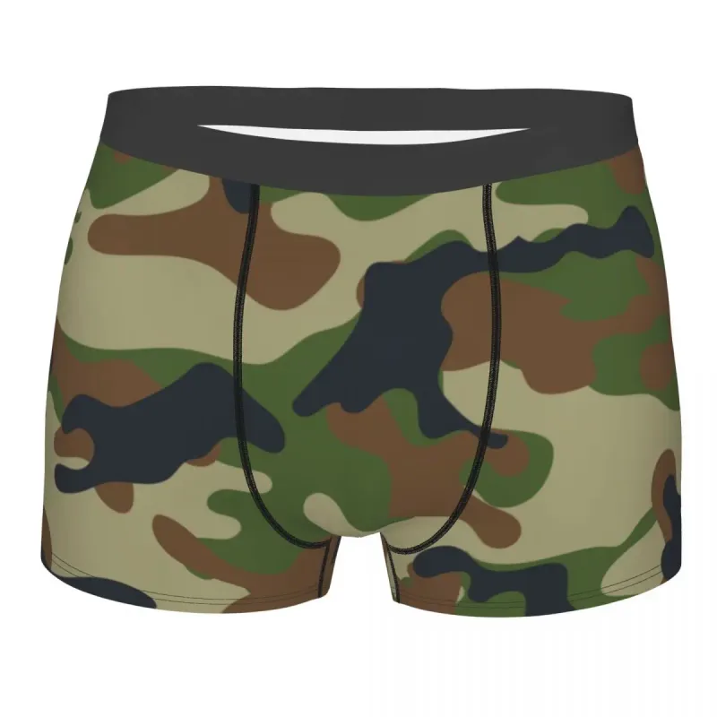 Male Cool WW2 Camo Underwear Germany Arm Military Camouflage Boxer Briefs Stretch Shorts Panties Underpants
