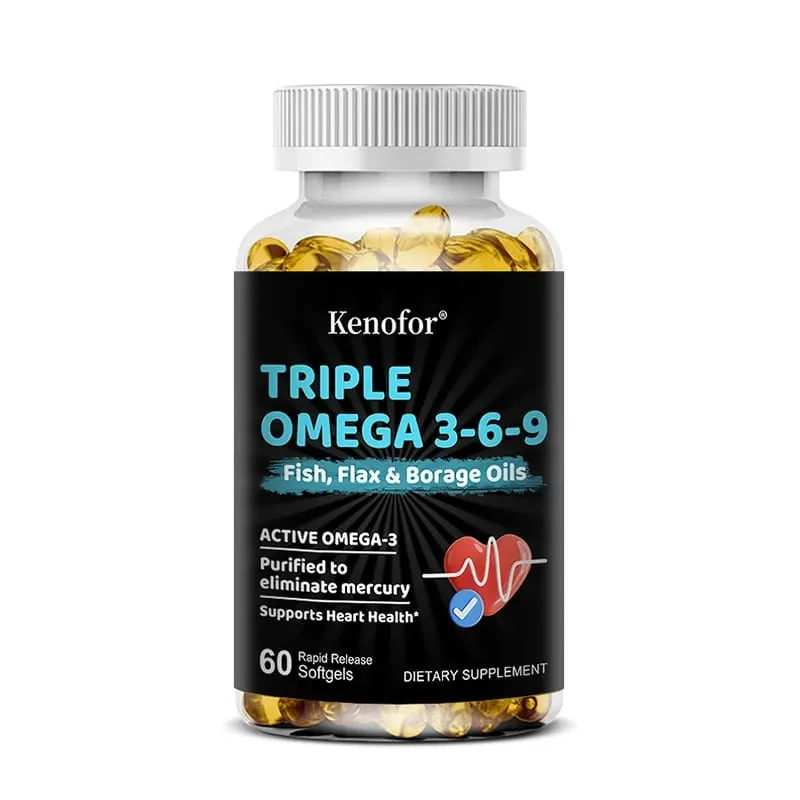 Triple Omega 3-6-9 - Fish Oil Flax Oil and Borage Oil - Supports Heart Brain and Joint Health — image 8