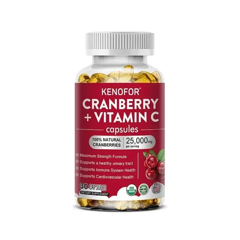 Cranberry Supplement with Vitamin C 25 000mg Immune & Antioxidant Support Women Urinary Tract Health Supplement Non-GMO