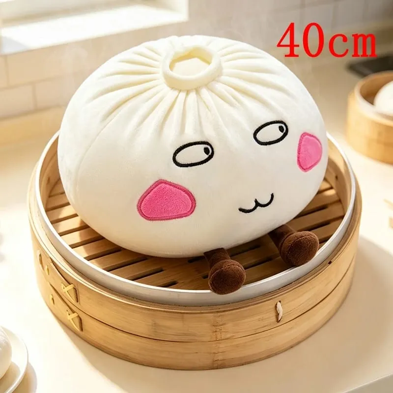 Kawaii לחמנייה מאודה כרית קטיפה מצוירת Baozi ממולא צעצוע עם רגליים כרית צורת מזון רכה תפאורה מצחיקה מתנת יום הולדת לילדות