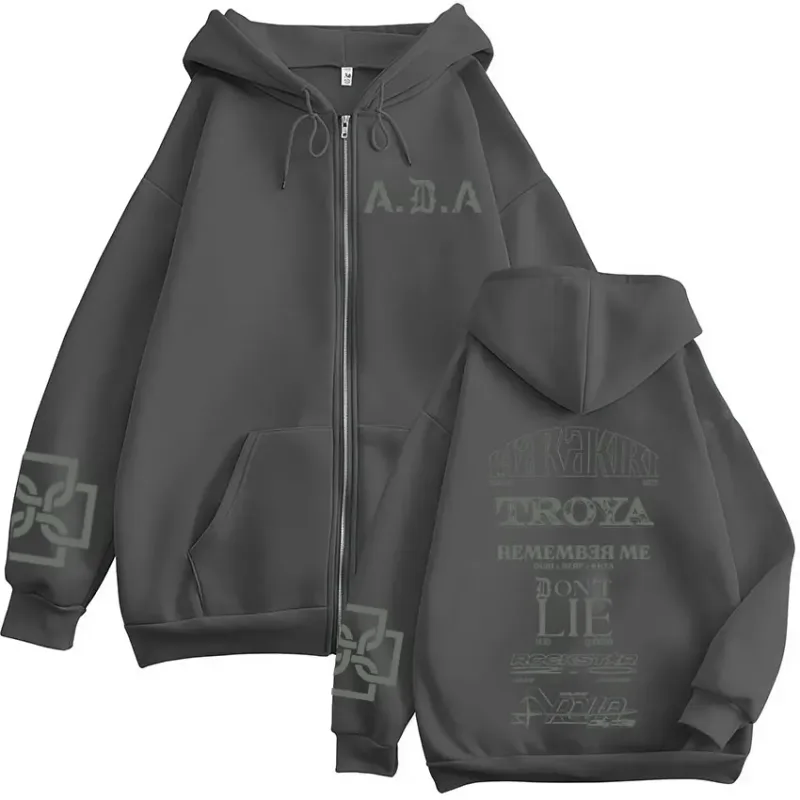 Rapper Duki ADA Tour Merch Zipper Hoodies Men's Women Clothing Zip Up Hooded Sweatshirts Fleece Oversized Pullovers Jackets Coat