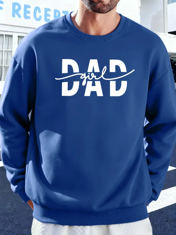 Dad Girl Letter Creativity Printing Pullover Men Autumn Warm Sweatshirts Oversized Fleece Hoodies Soft Casual Streetwear Male