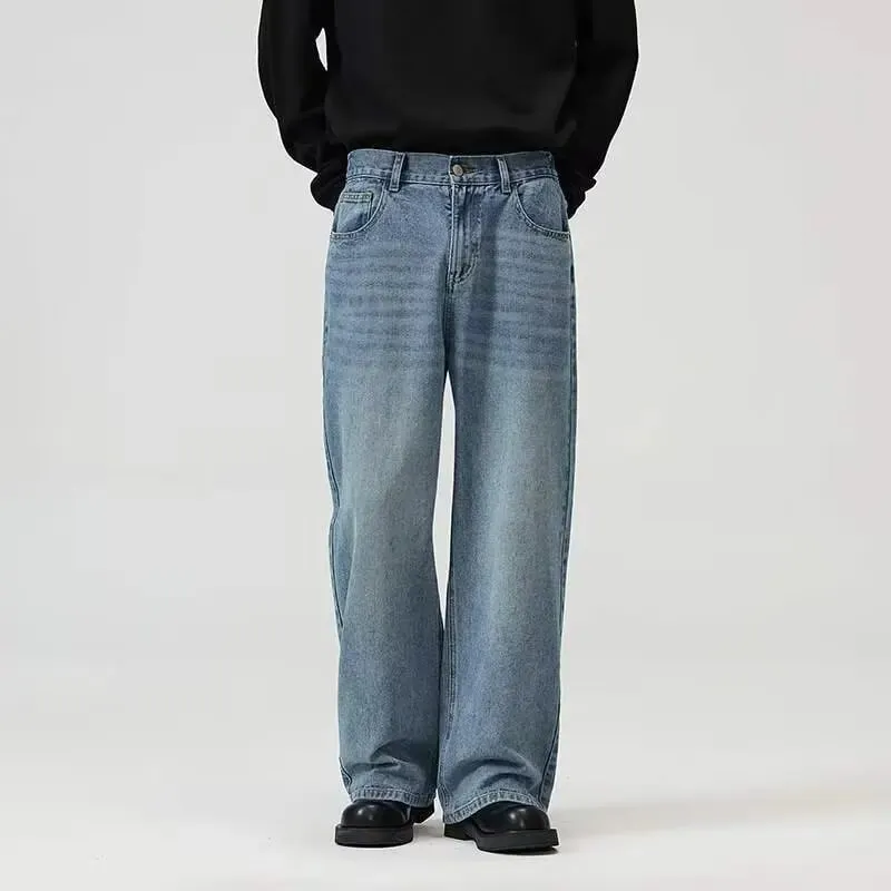 New Fashion Women Men's Wide Leg Jeans Loose Fit Straight Leg Trousers High Quality Vintage Denim Pants for Streetwear Y2k