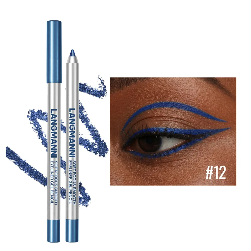 Waterproof and Sweat Proof Pearlescent Shining Eyeliner Gel Pencil Long Lasting Smooth Easy To Colors Women Eye Makeup