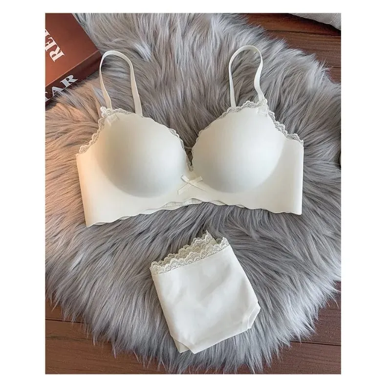 Hot Selling Ladies Push Up Bra Set Seamless Wireless Support Anti-Sagging Comfort Lingerie Set S-XL Young Women Daily Soft Wear