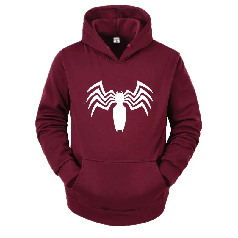 2026 Autumn and Winter New Men's Hoodie Street Fashion Spider Print Sportswear Women's Fleece Casual Fun Hoodie Men's Wear