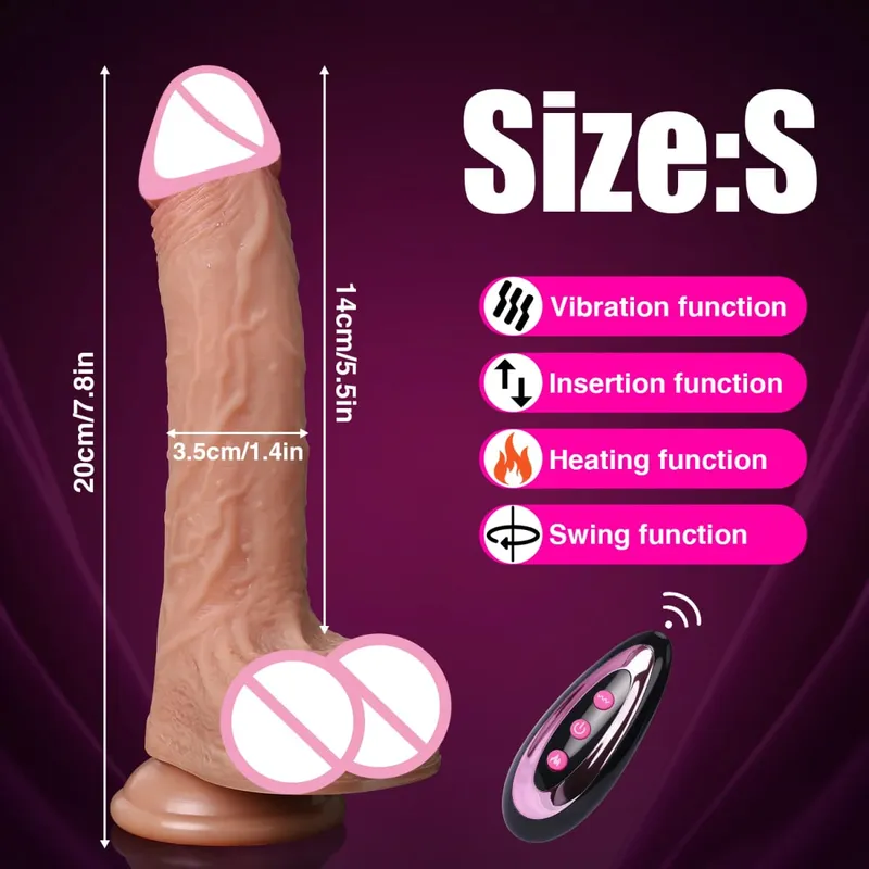 4 in 1 Thrusting Dildo Vibrator Remote Control Heating Tongue Licking Clitoris G-Spot Dick Sex Toys Vagina Adult Female Sex Shop