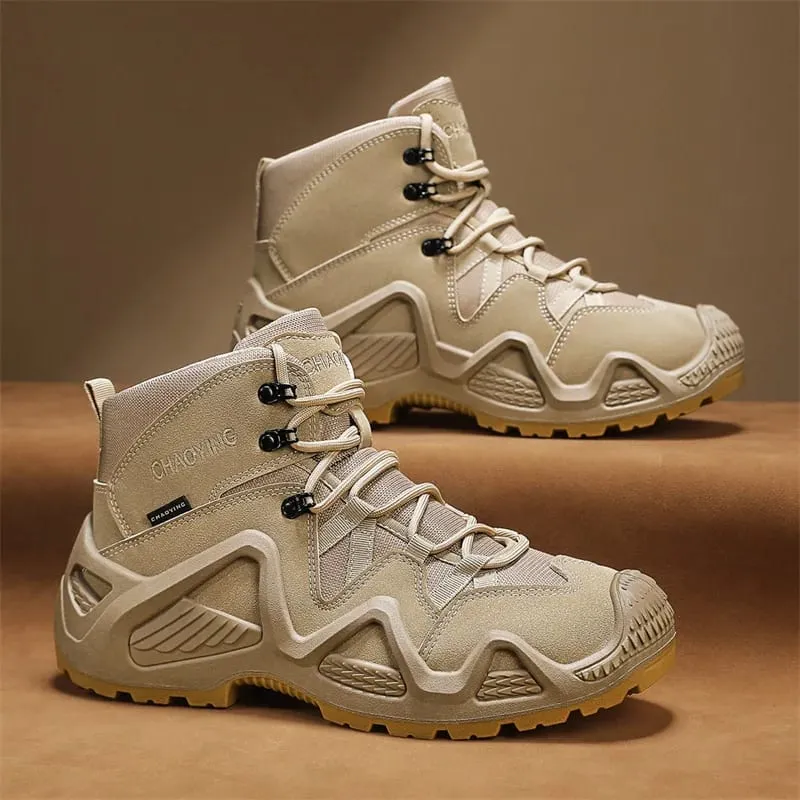 Outdoor Men's Hiking Shoes Non Slip Men Sneakers Lace Up High Top Casual Shoes Mesh Shoes for Men High Quality Zapatillas Hombre