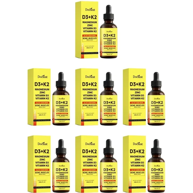 Docteat D3+K2 Liquid Drops with Magnesium Zinc & Vitamin D3 for Bone Health & Muscle Function Wellness Support Adults 60 ML