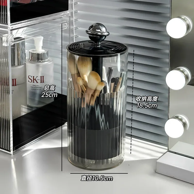 Automatic Lifting Makeup Brush Holder Dust Proof Cosmetic Organizer Luxury Desktop Storage Container Makeup Brushes Pens Holder