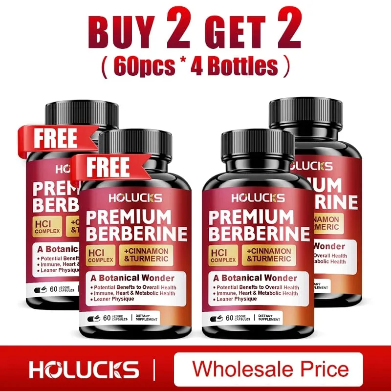 Buy 1 Get 1 Free! Premium Berberine Supplement for Natural Blood Sugar Liver Detox Metabolic Health & Weight Management Aid