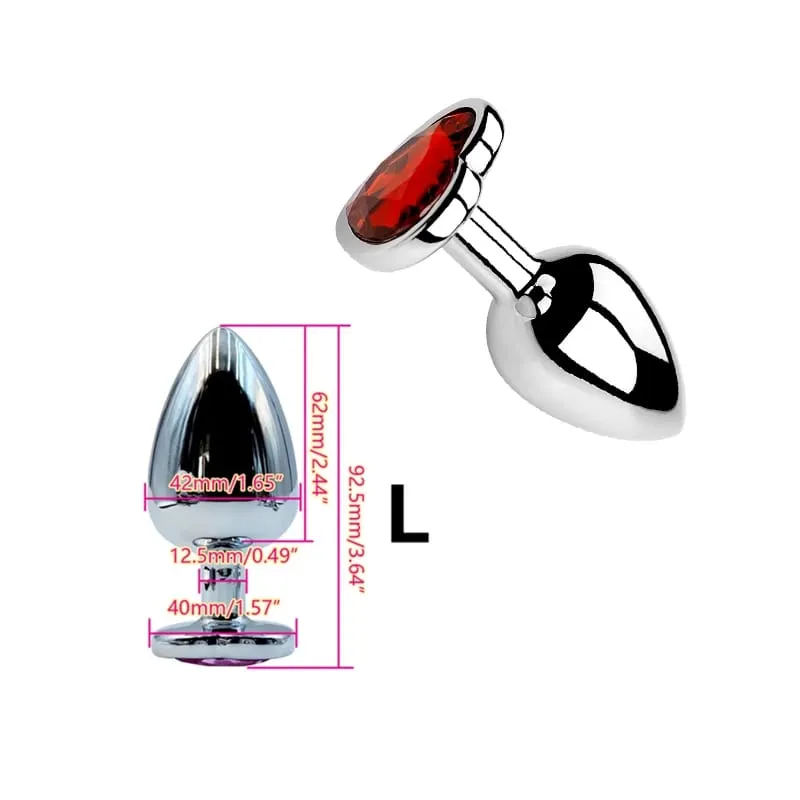 Heart Shaped Metal Anal Plug Butt Plug 6 Colors S/M/L Sizes Unisex Adult Sex Toys for Men Women Anal Massager Pleasure Toy