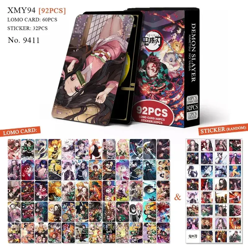Carte postale de dessin animé Haikyuu Lomo, jouet tueur de démons Genshin Impact, cartes de Collection avec autocollants, cadeau d'anniversaire