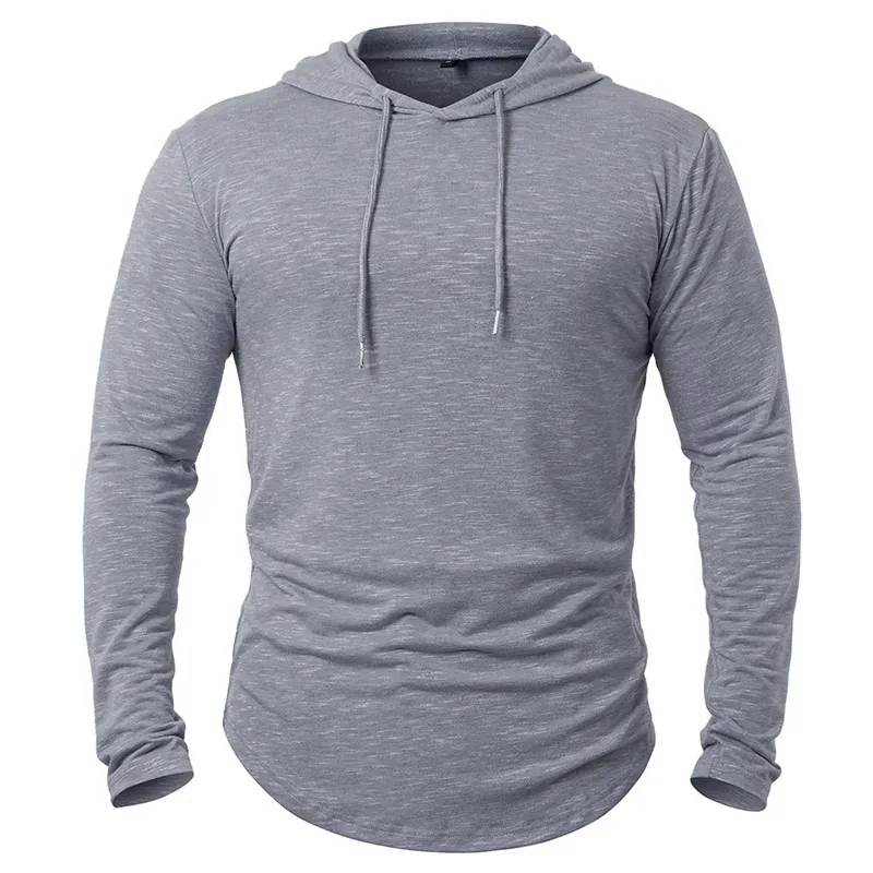 Sudaderas con capucha deportivas ligeras para hombre, camisa deportiva de manga larga con capucha, informal, para gimnasio, correr, basculador, sudadera
