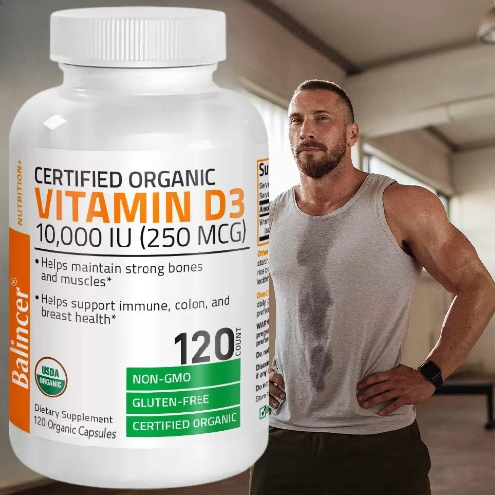 Vitamin D3 - Promotes Healthy Muscle Function and Immune Support Strong Bones and Nervous System Health 120 Capsules