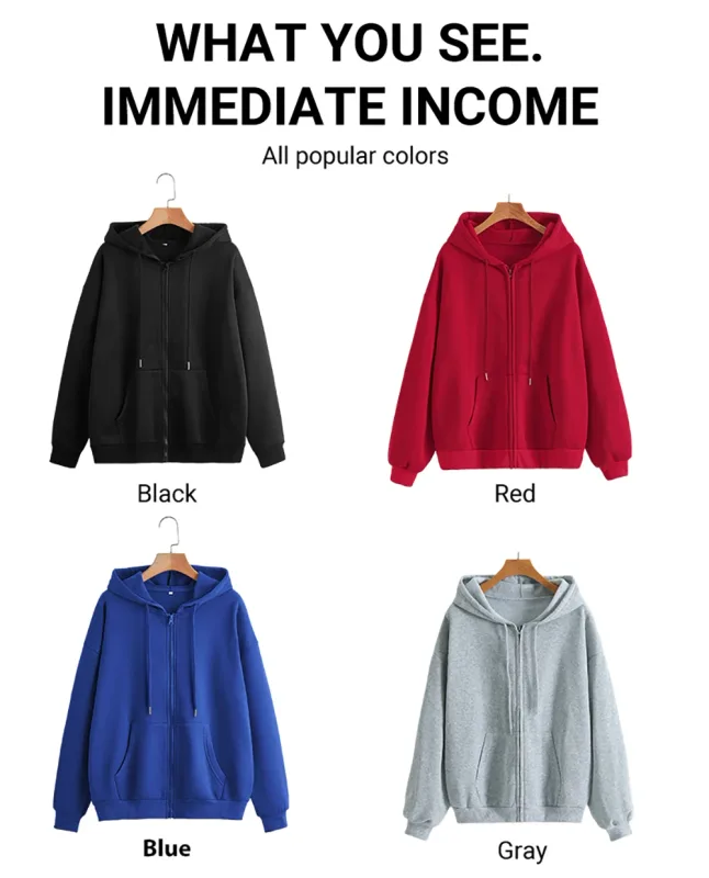 M-3XL Men Personalized Custom DIY Print Casual Fashion Zip-Up Hoodies Loose Youth Coat Basic Campus Sportswear Street Pocket Top