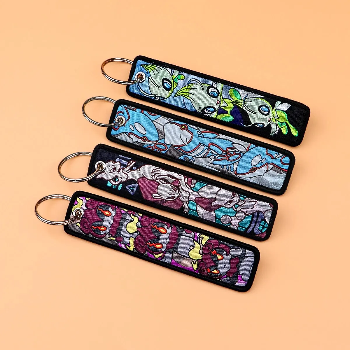 Pokémon Anime Elf Monsters Keychain for Cars Backpack Key Holders Embroidery Keyrings Key Tag Jet Tag Accessories Gifts 1pcs