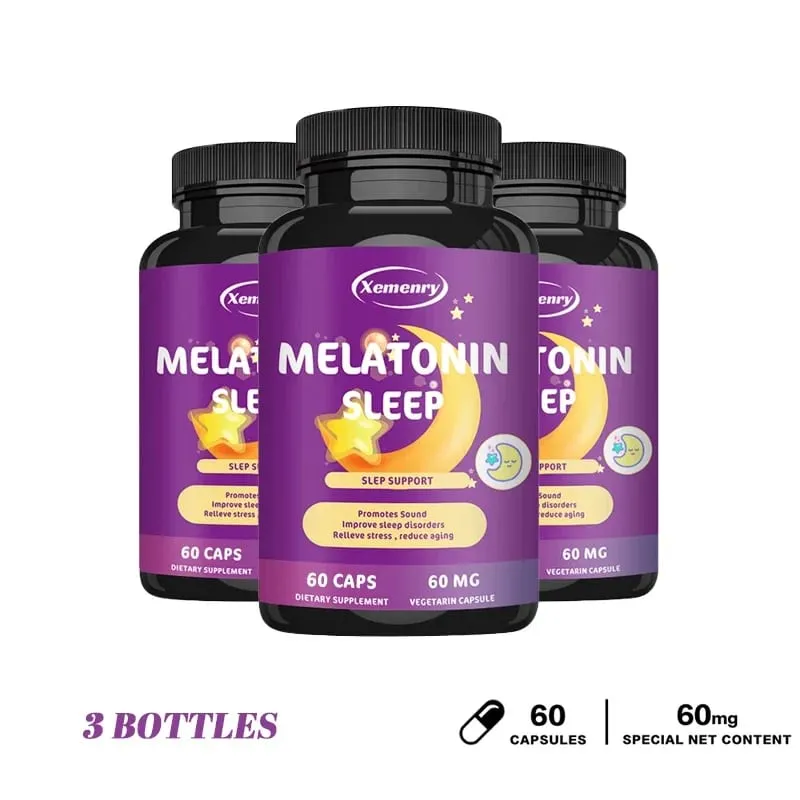 Viên nang Melatonin - Hỗ trợ giấc ngủ giúp bạn ngủ nhanh hơn Tăng cường sức khỏe giấc ngủ và cải thiện chất lượng giấc ngủ
