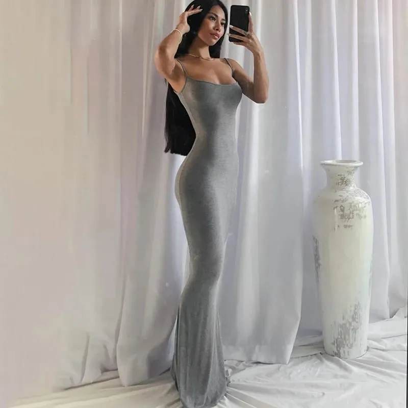 Elegancka obcisła sukienka Maxi kobiety lato 2024 bez rękawów Backless seksowne stroje do klubu na imprezę Sundress czarne sukienki urodzinowe ubrania