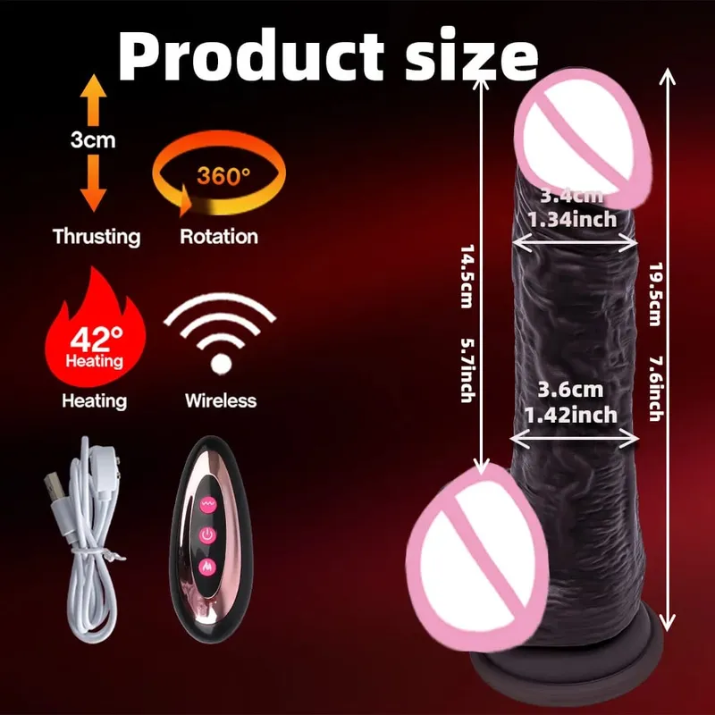 Vibrator Dildo Xxl Realistic Big Cock Telescopic Heated Spinning Penis Expansion Vibratory Massager Female Couple Sex Toys 18