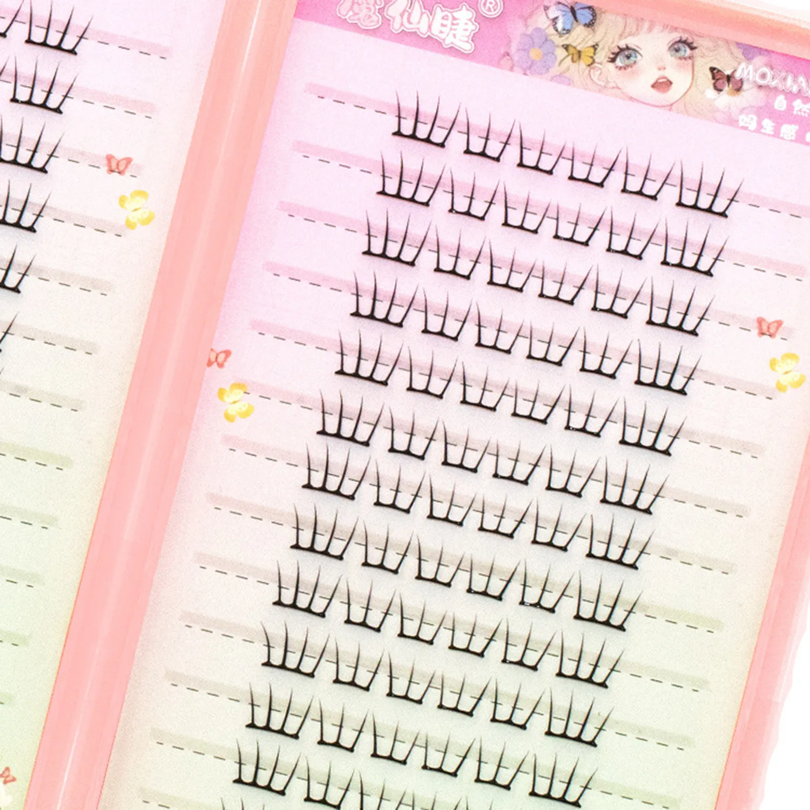 Ultra Thin Fairy False Eyelash Curling 10-13mm Korean Style Glue-free Lashes Extension For Kpop Idols Eye Makeup Large Capacity