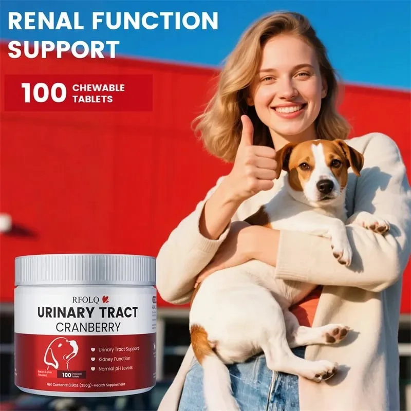 Cranberry for Dogs - Urinary Tract Health Bladder Support Dog UTI Bladder Stones Incontinence Support