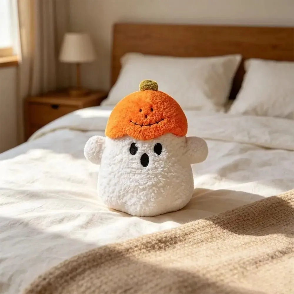 Cozy Ghost Decorative Cushion Hug Pillow Toy Plush Fabric PP Cotton Filling Ghost Decor Ornaments Halloween Pillow Home Decor