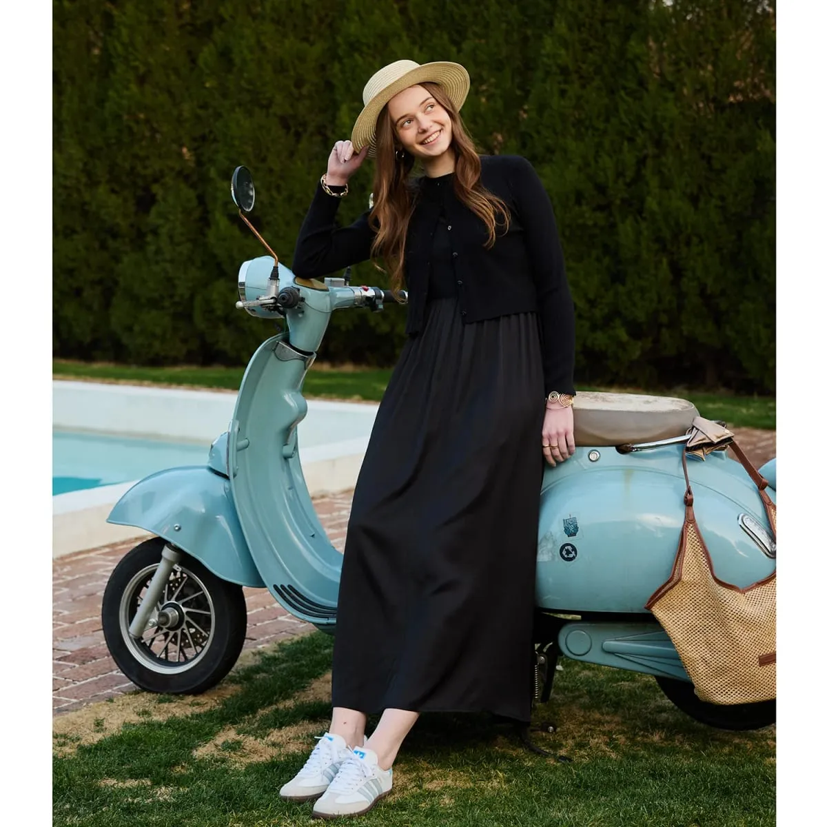 AP SS26 Women Sleeveless Dress Elastic Waist Skirt Cable Cardigan Clothing Elegant