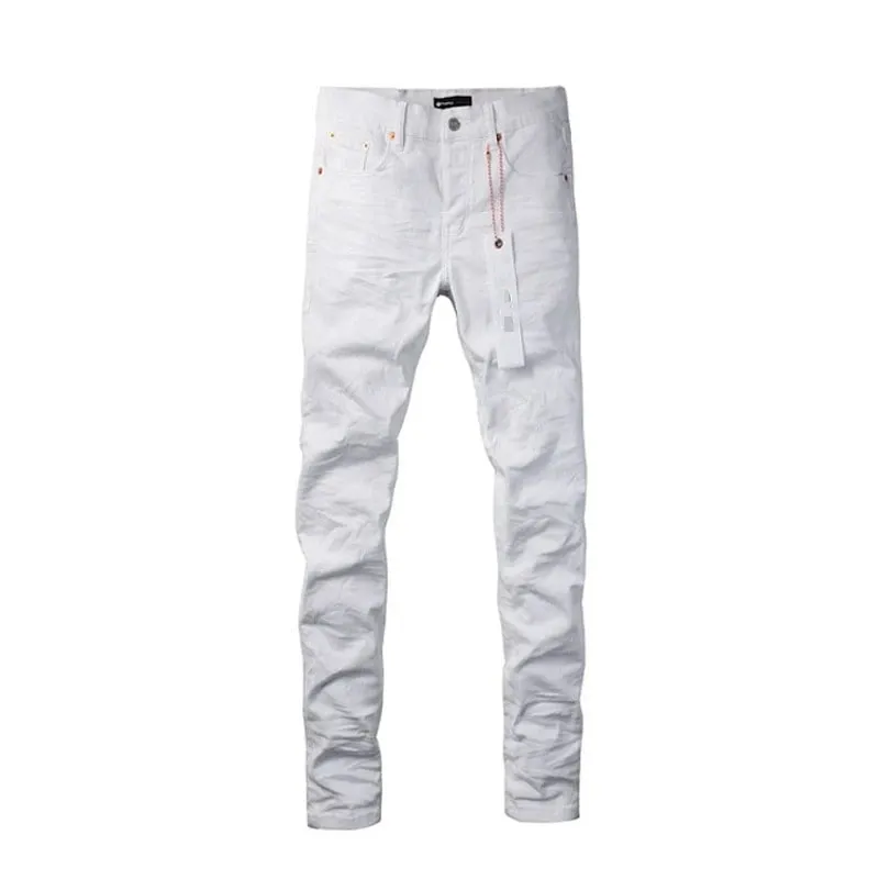 Spring New Men's White Skinny Jeans High Quality Slim Fit Trousers Streetwear Hip Hop Style Casual Fashion Stretch Denim Pants