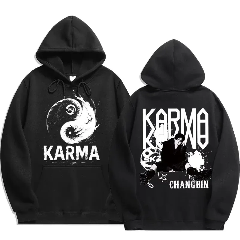 KPOP's fourth album KARMA printed men's hoodie FELIX HAN BANGCHAN CHANGBIN HYUNJIN LEE fashion hoodie