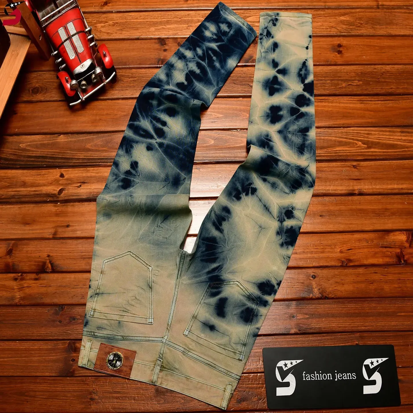 New Retro Jeans Men's Straight Leg Pants Ripped Jeans Fashionable Casual Pants Trousers Pants Street Wear Clothing