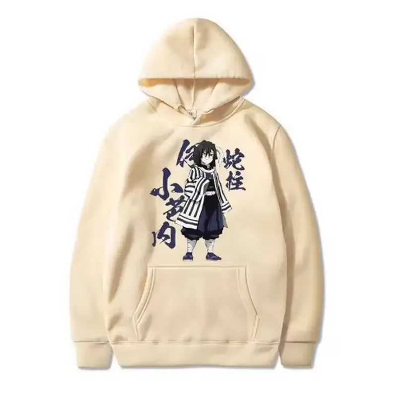 Casual Cool Anime Men Women Sweatshirts Demon Slayer Iguro Obanai Plus Size Hoodie Harajuku Unisex Graphic Printed Hooded